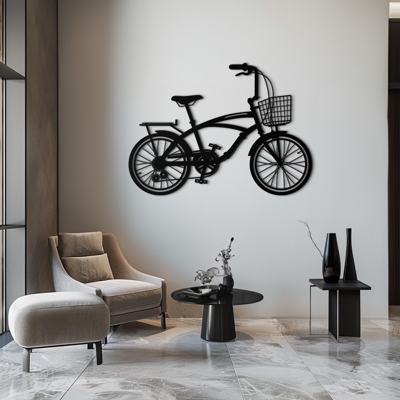 Bicycle Metal Wall Art – Modern Industrial Bike Decor – KAF124