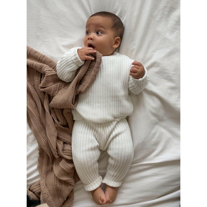 Chunky Rib Pullover – White|Newborn|0-3m|3-6m|6-12m|12-18m|18-24m|White