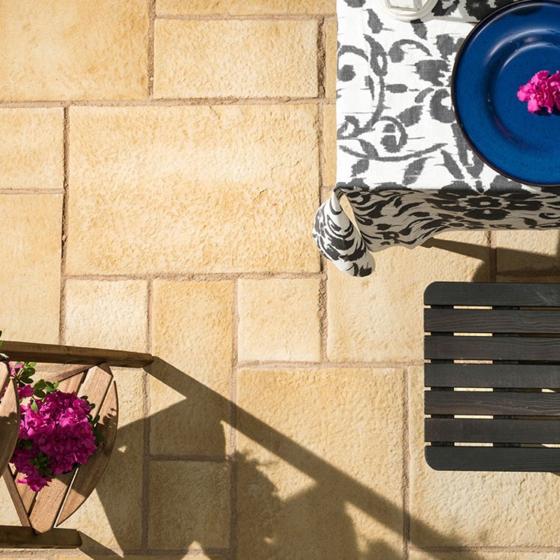 Dark Yellow Sienna Manufactured Stone Pavers Pattern F01DY – Livfloors Collection