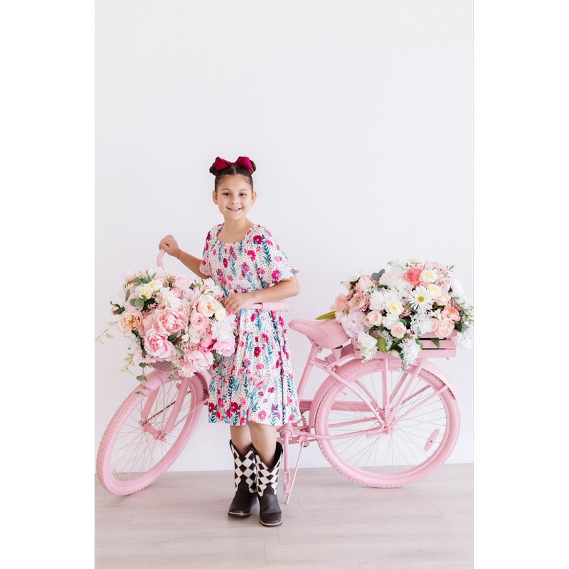 Dots & Daisies Smocked Ruffle Dress