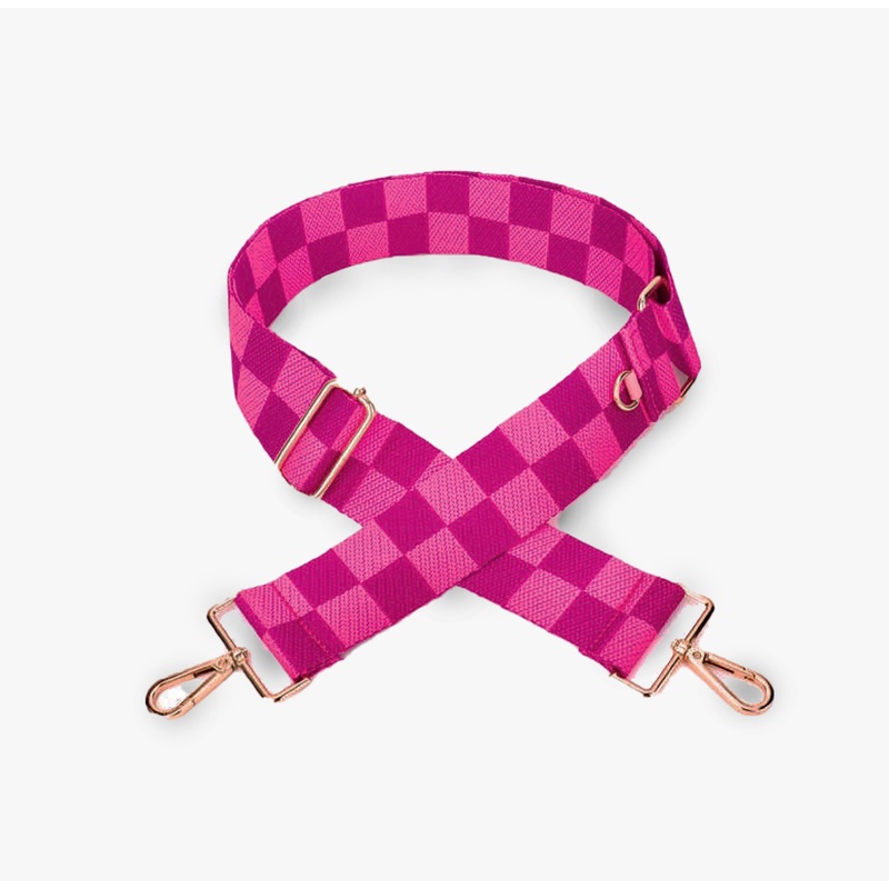 hot pink/maroon checker strap
