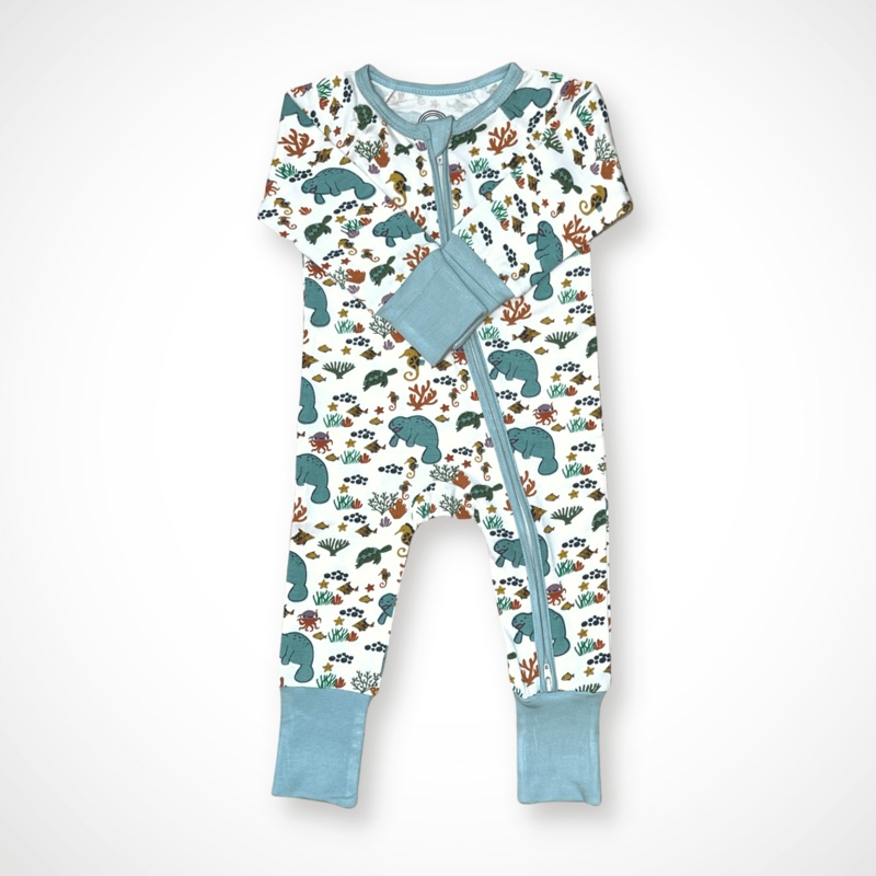 Manatee Pajama | Bamboo|0-3M|3-6M|6-12M|12-18M|18-24M