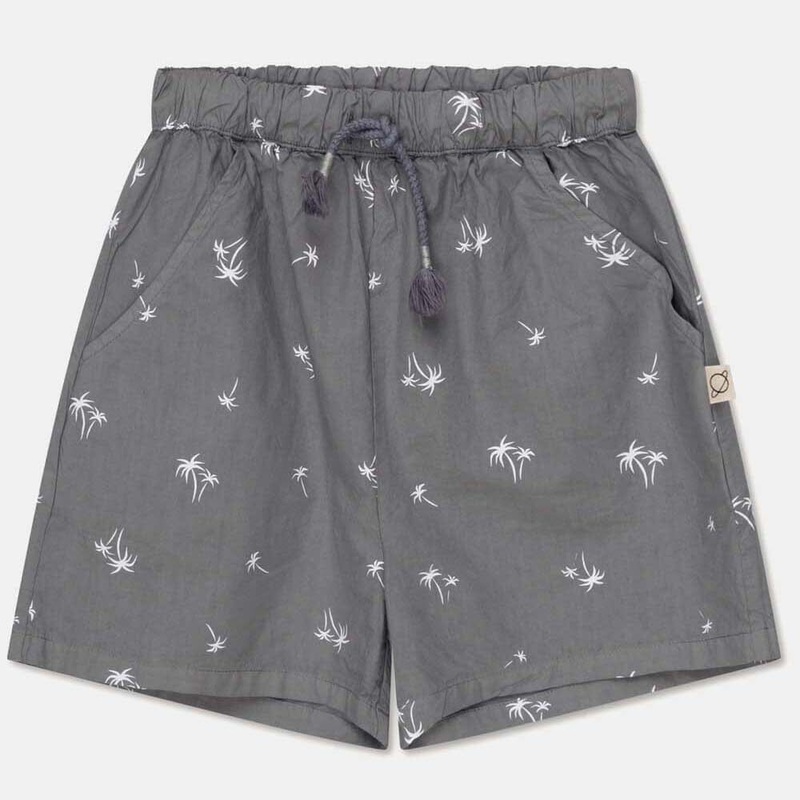 Palm Print Bermuda Shorts – Dark Grey