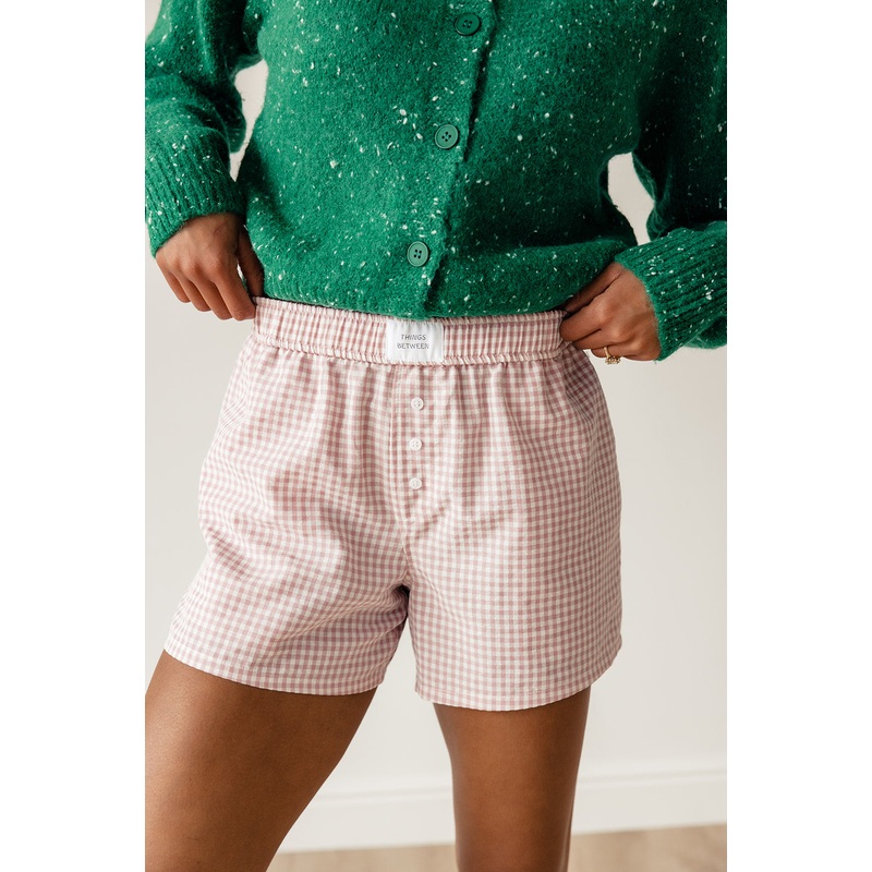 Rowan Gingham Boxers|Pink|S|M|L