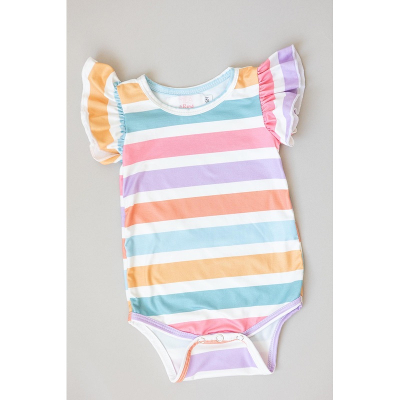 Spring Stripes S/S Flutter Bodysuit