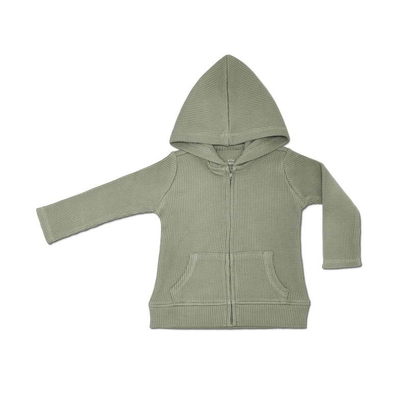 Waffle Hoodie – Olive Green|3-6 mo.|6-12 mo.|12-18 mo.|2T|3T|Olive Green