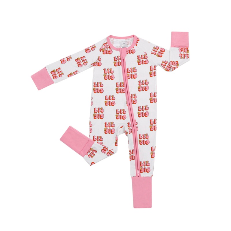 Bamboo Zip Romper | Lil Sis|0-3M|3-6M|6-12M|12-18M|18-24M