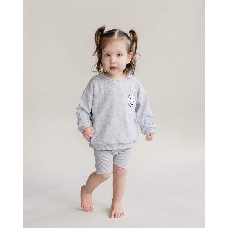 Biker Shorts Set | Gray|0-3M|3-6M|6-12M|12-18M|18-24M|2T|3T|4T|5T|6-7Y|8-9Y