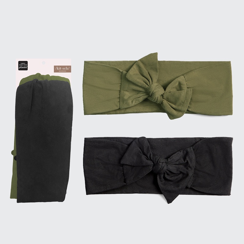 Cotton Adjustable Headband 2pc – Moss