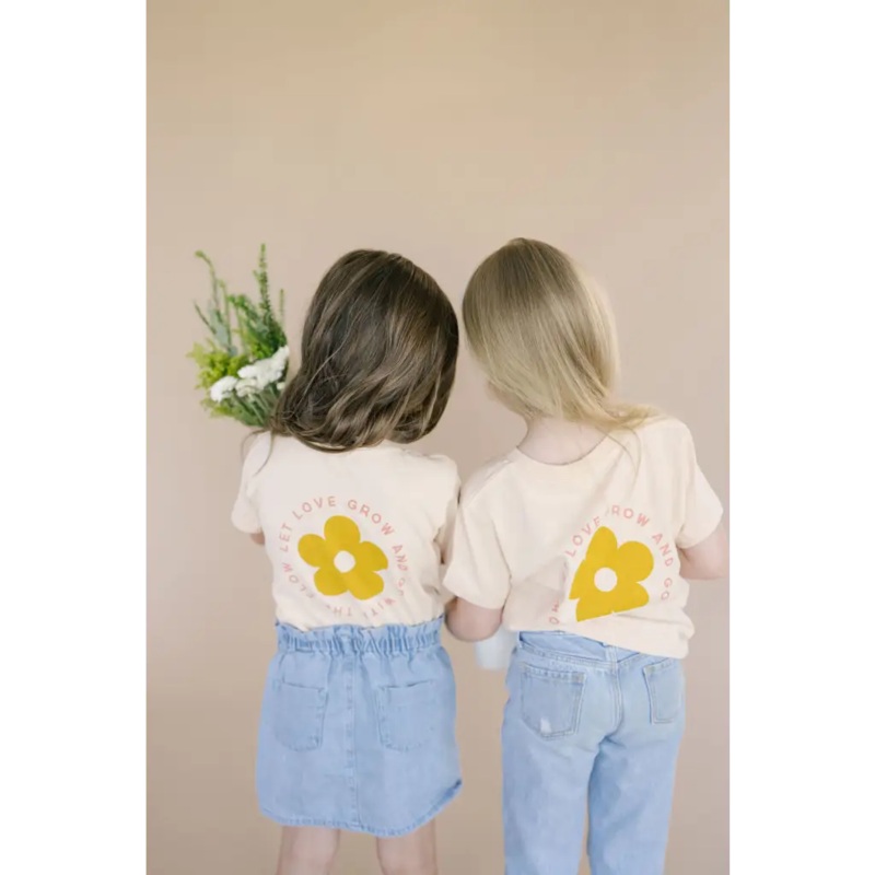 Let Love Grow & Go With The Flow Graphic T-Shirt