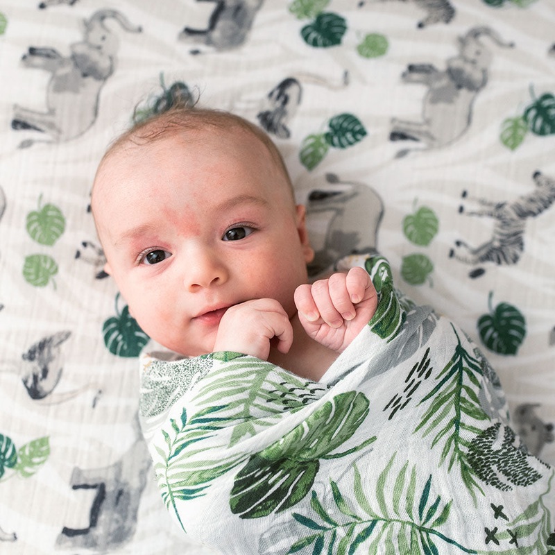 Muslin Swaddle Blanket Set Premium Cotton Jungle + Rainforest
