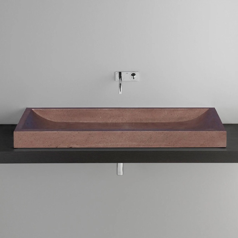 Noce Travertine Rectangular Above Vanity Bathroom Sink Honed (W)16 (L)48 (H)4