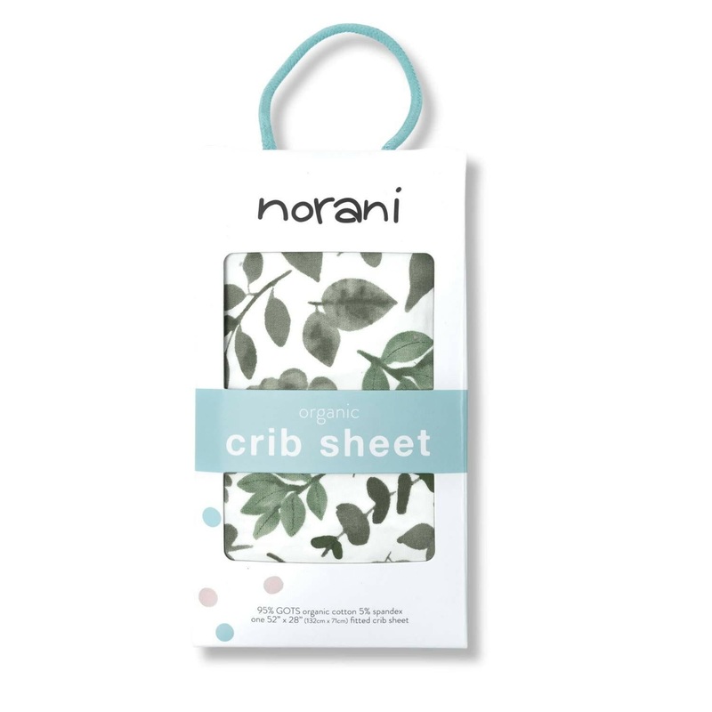 Organic Crib Sheet – Green Leaves