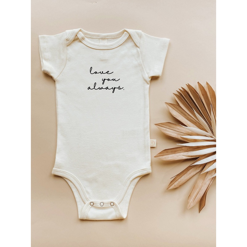 Short Sleeve Bodysuit | Love You Always | Organic Cotton