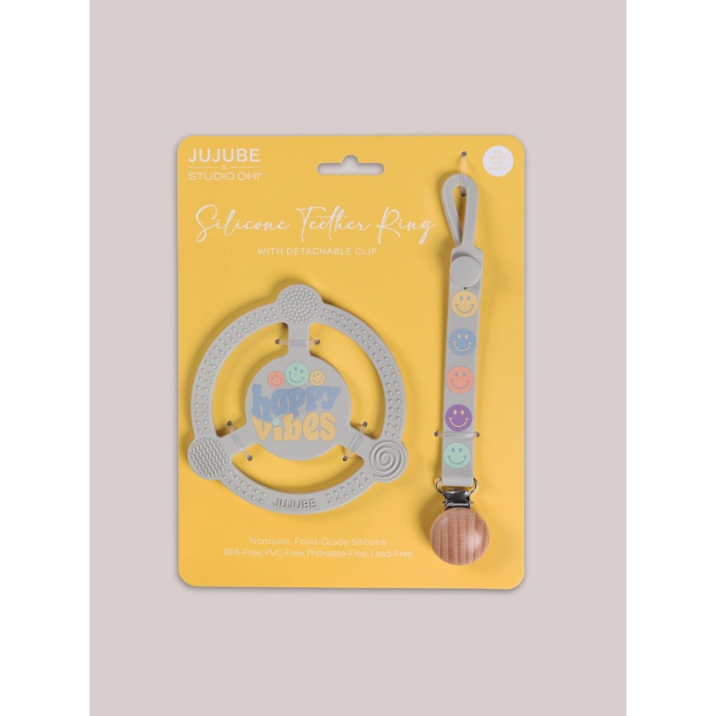 Silicone Teether Ring & Detachable Clip – Happy Baby Vibes