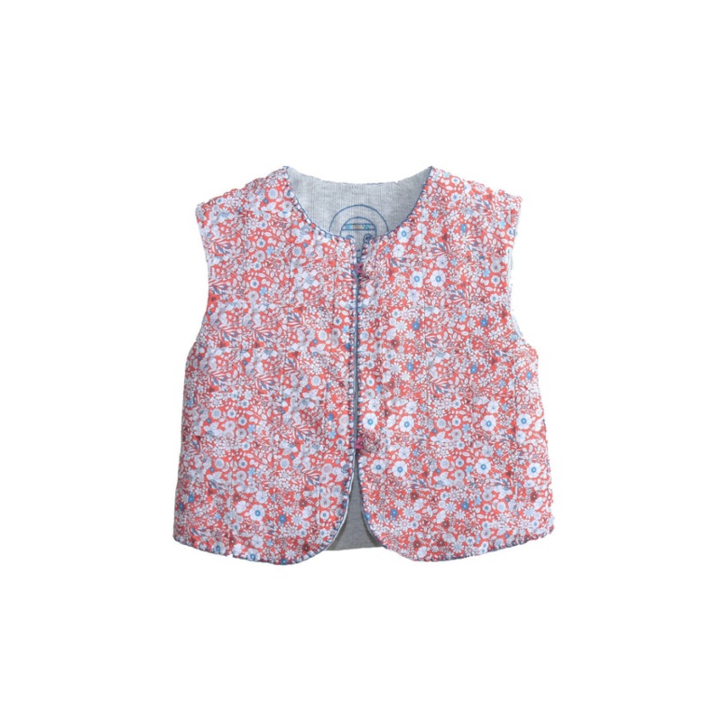 Sleeveless Kids Vest – Pomegranate & Almond