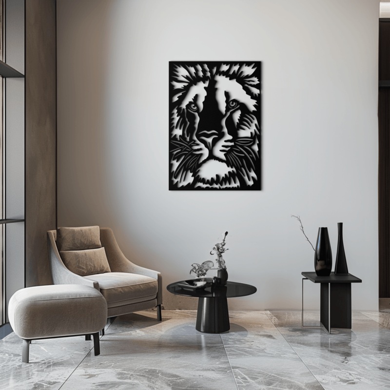 Tiger Face Metal Wall Art – Steel Wall Decor for Home and Office – KAF005