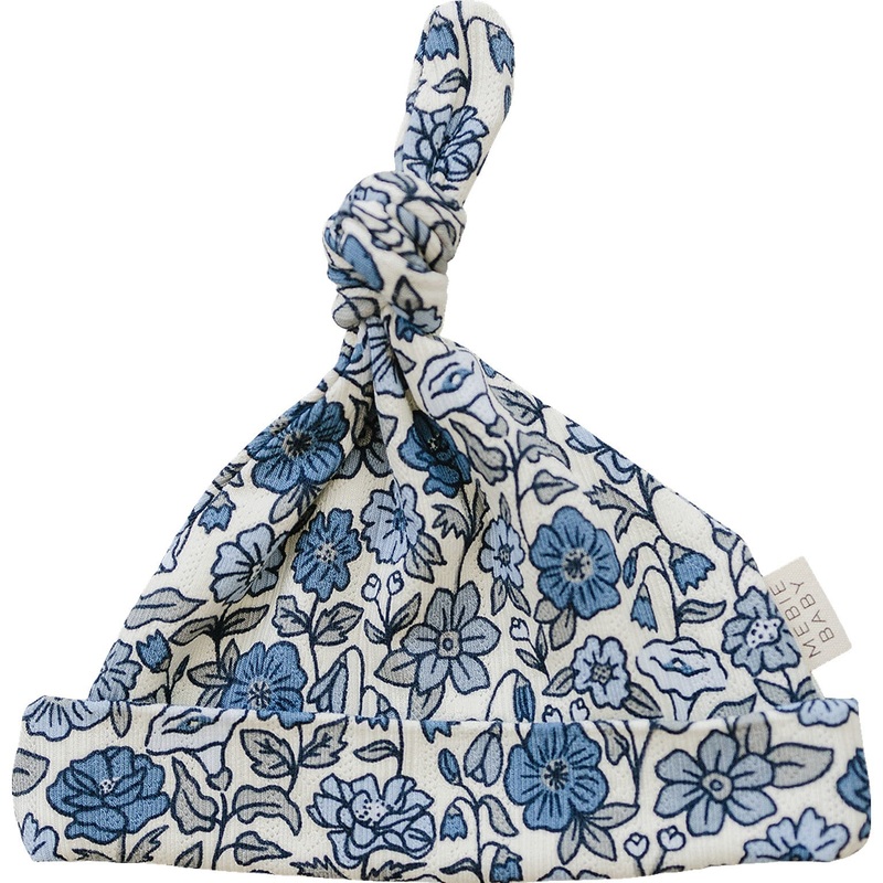 Bluebell Pointelle Bamboo Newborn Knot Hat