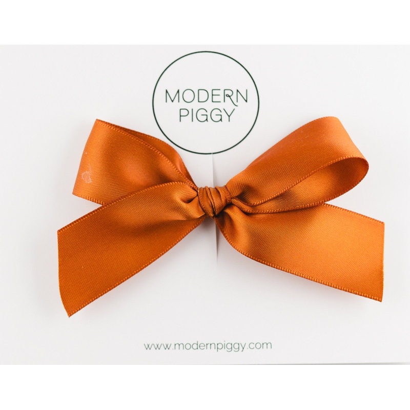 Chestnut | Ribbon Bow|Alligator Clip|Nylon Headband