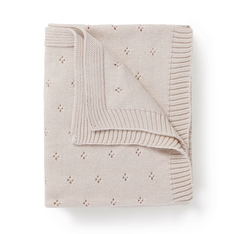 Organic Cotton Pointelle Baby Blanket – Nora Shell