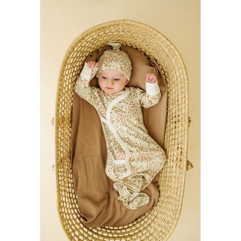 Organic Kimono Knotted Sleep Gown – Gardenia