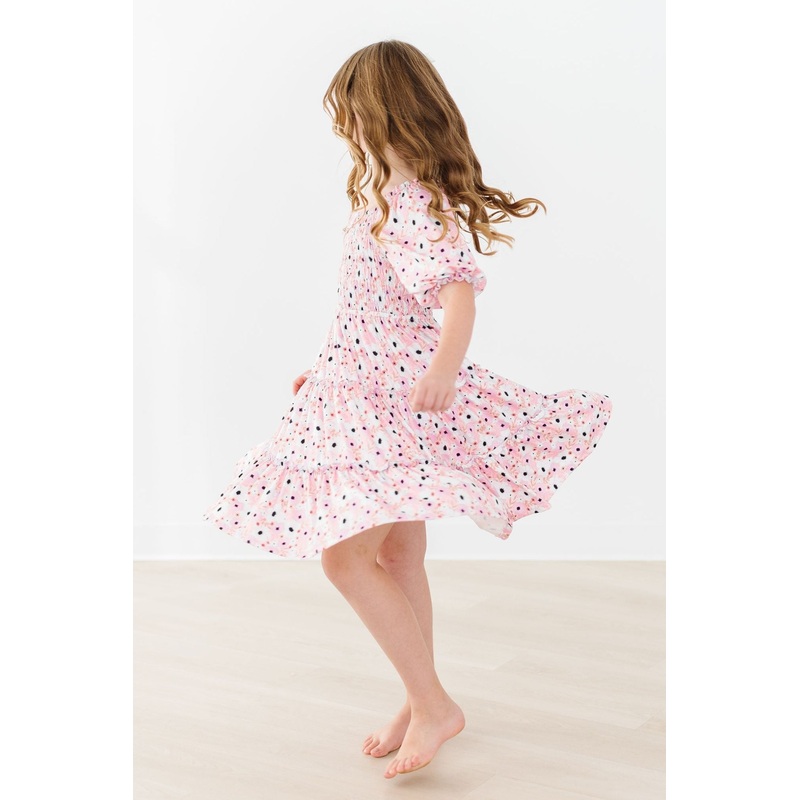 SALE Whimsical Wildflowers Smocked Ruffle Dress