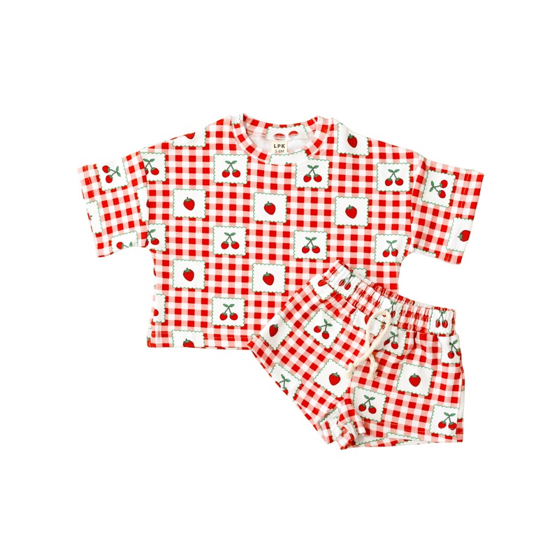 Shorts Set | Strawberry Gingham
