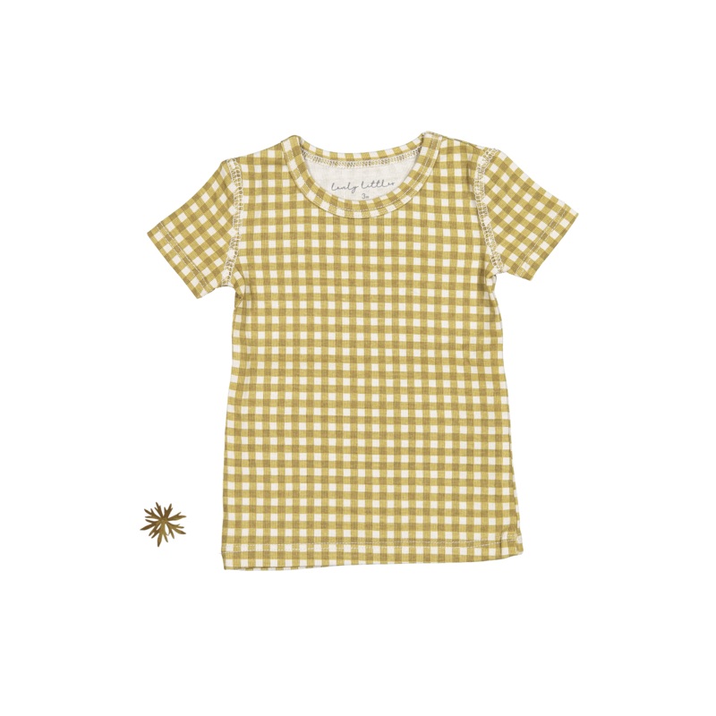 The Printed Short Sleeve Tee – Golden Gingham
