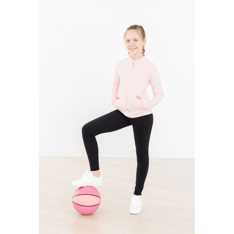 Zen Pink Full-Zip Ruffle Active Jacket