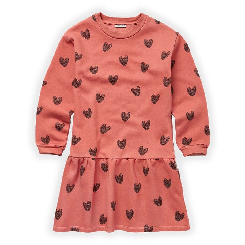Heart Print Sweat Dress – Faded Rose