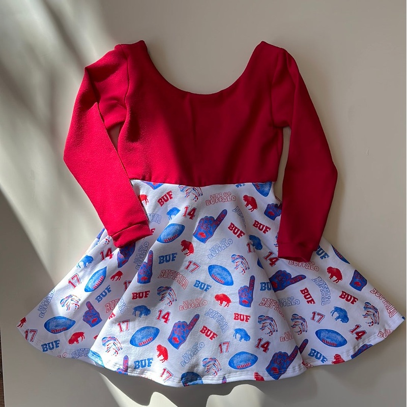 Lets Go Buffalo Twirl Dress (Red Bodice)