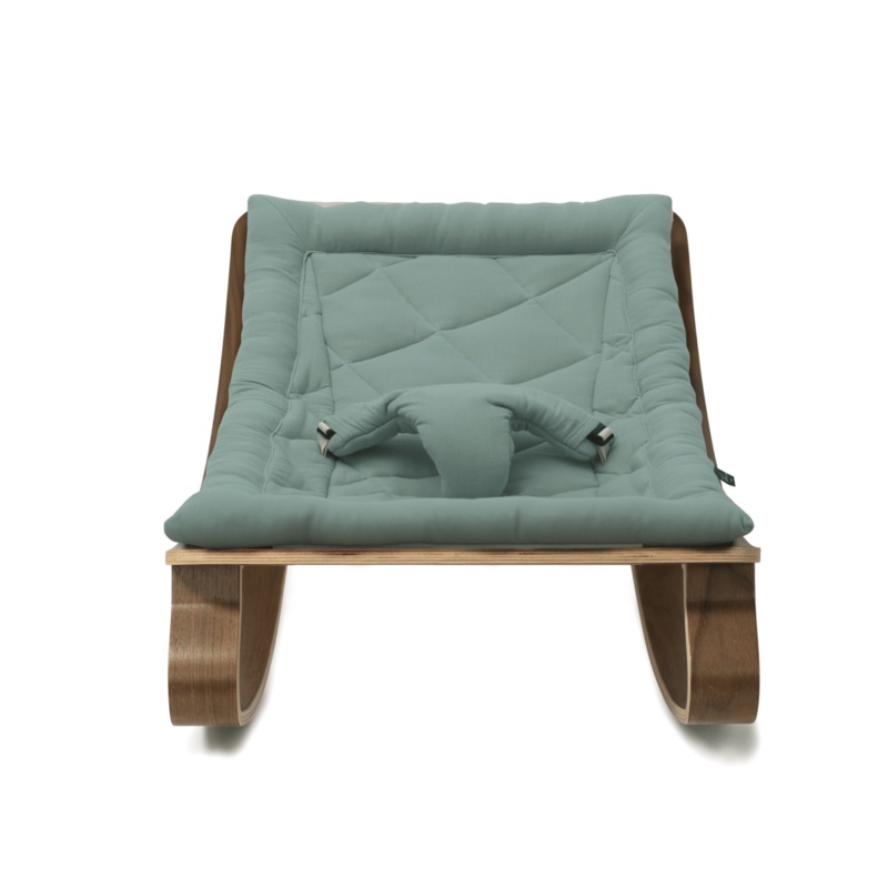 LEVO Walnut Wood Baby Rocker|Organic Orage|Rose in April Fawn|Organic Camel|Organic Farrow Grey|Organic White|Organic Nude Pink