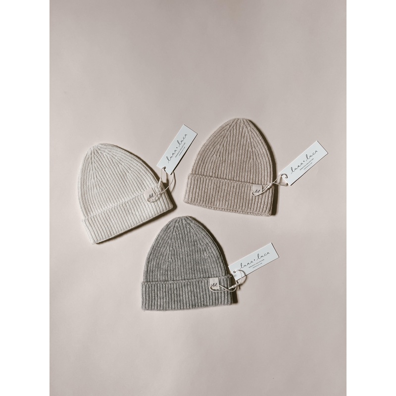 Luna + Luca Merino Wool Baby Beanie – Sand