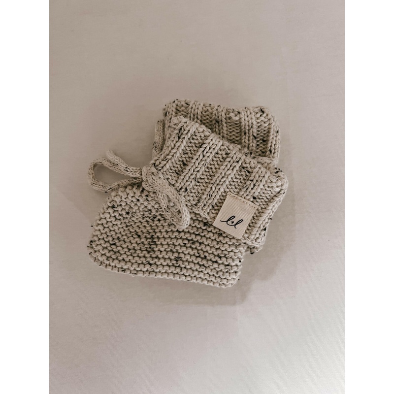 Luna + Luca Organic Booties – Black Speckle