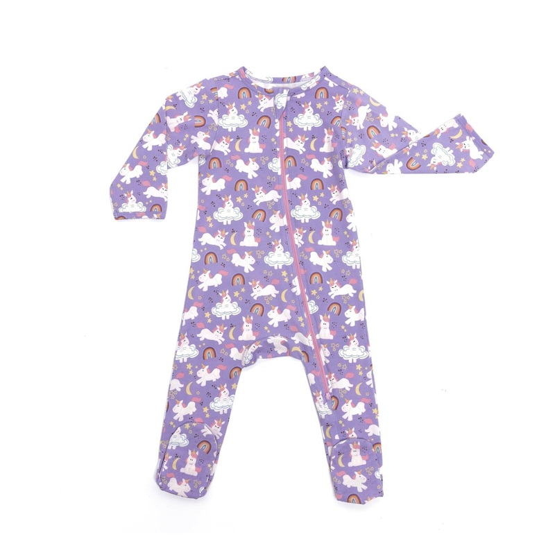 Organic Footie – Unicorns|Newborn|0-3 Months|3-6 Months|6-9 Months|9-12 Months|12-18 Months