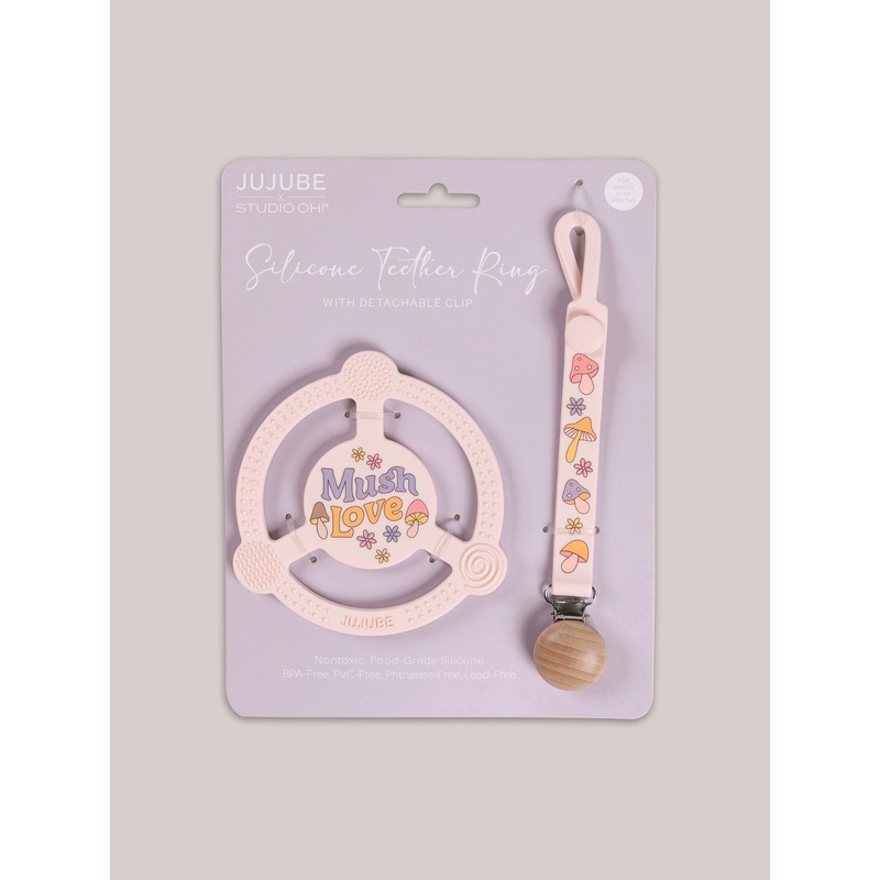 Silicone Teether Ring & Detachable Clip – Mushy Love
