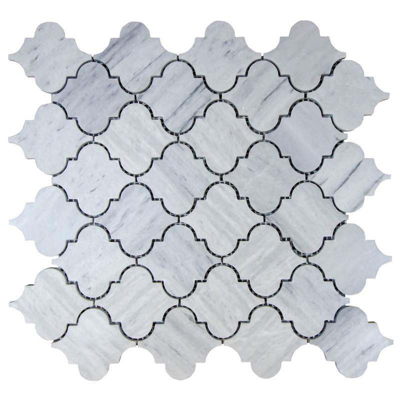 Solto White Marble Casablanca on 12 x 12 Mesh Mosaic Tile – Belair Collection