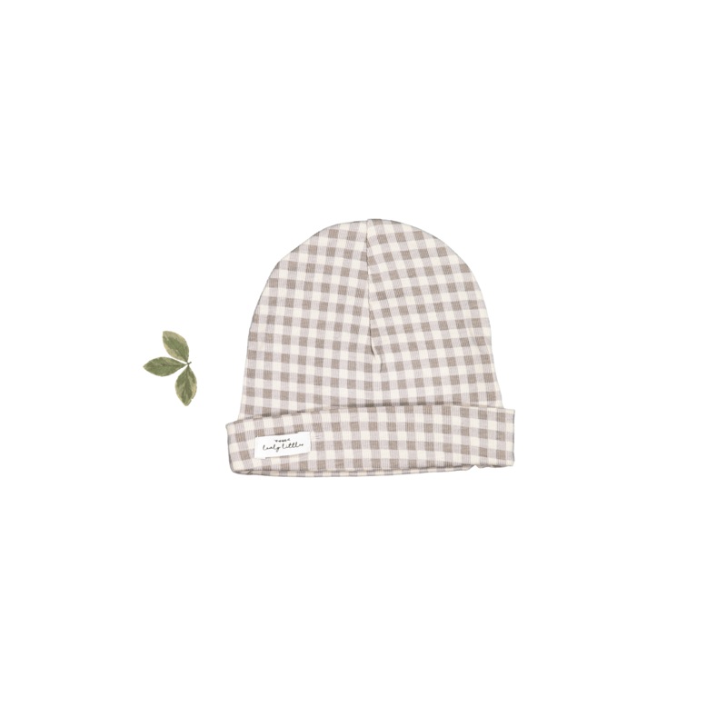 The Printed Hat – Taupe Gingham