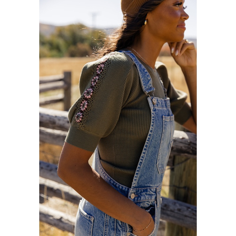 Victoria Puff Sleeve Sweater|DarkOliveGreen|S|M|L|XL