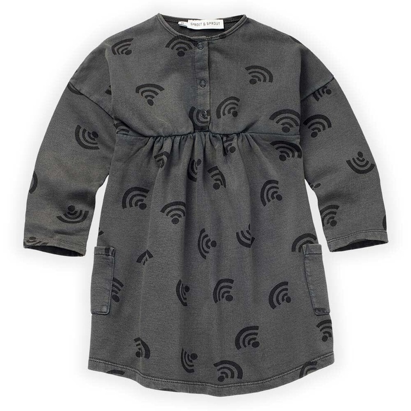 Wifi Print Dress – Asphalt – FINAL SALE