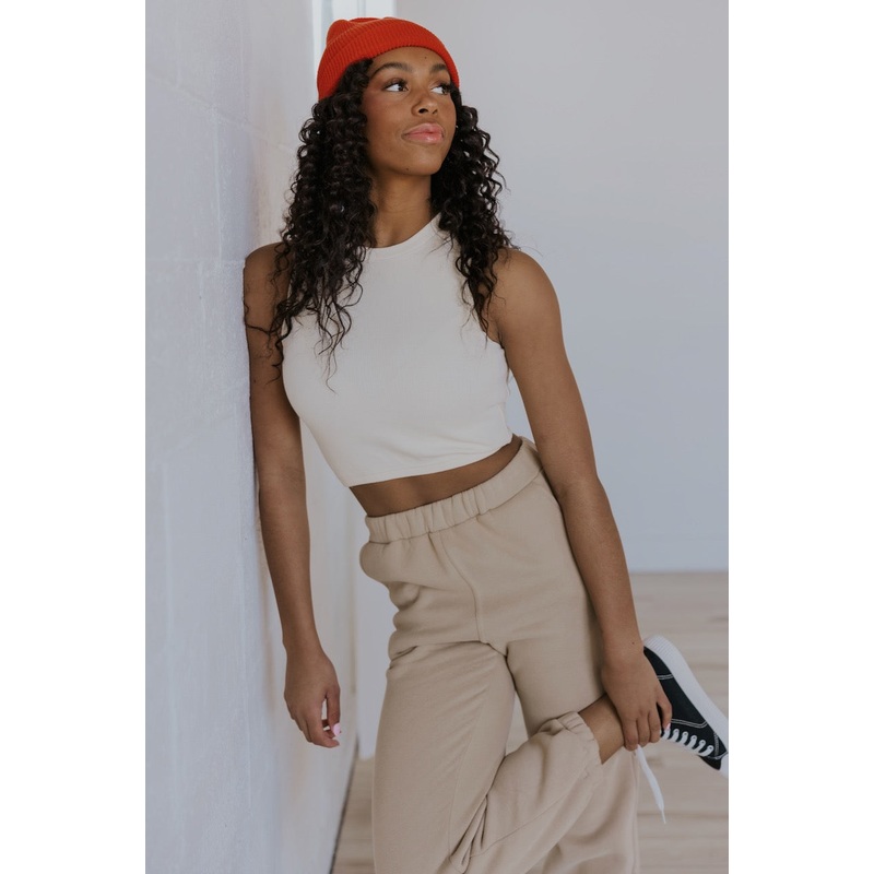 Willow Textured Cropped Tank|FloralWhite|Pink|HoneyDew|Gainsboro|Khaki|LightSteelBlue|DimGray|Thistle|Peru|XXS|XS|S|M|L|XL|XXL|XXXL