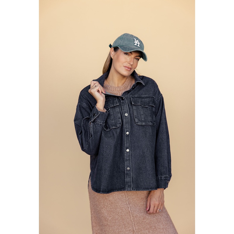 Adams Washed Denim Jacket|Black|S|M|L