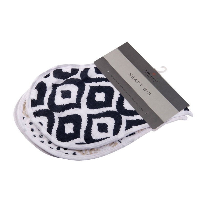 Boho Flower Heart Cotton Bibs 2PK