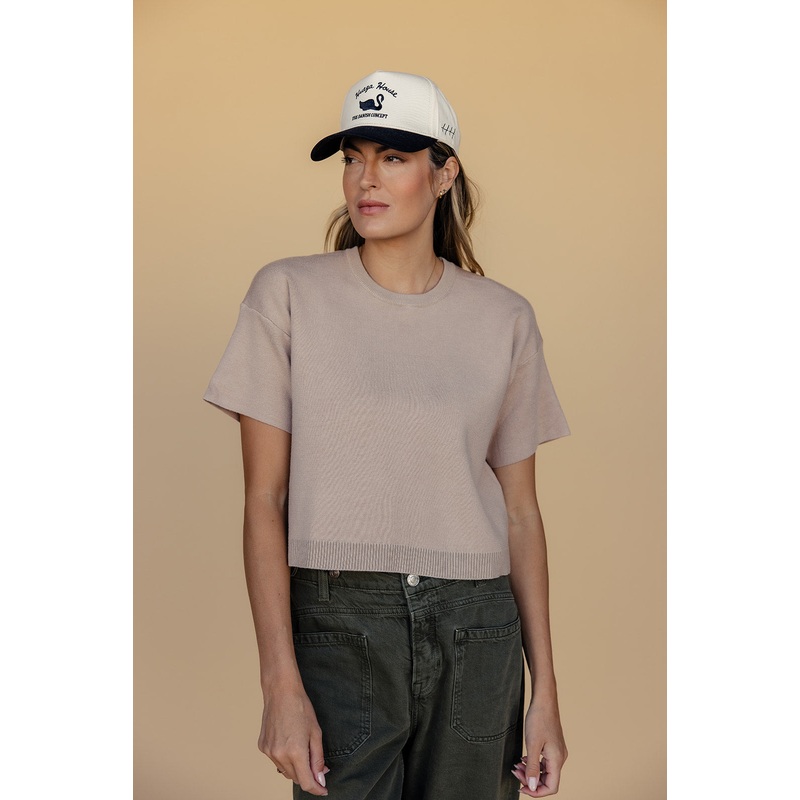 Dashwood Cropped Tee|Tan|S|M|L