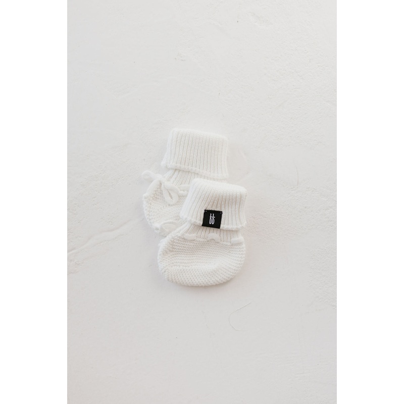 ff Knit Booties | Snow|Newborn (Small)|0-6 Months (Medium)