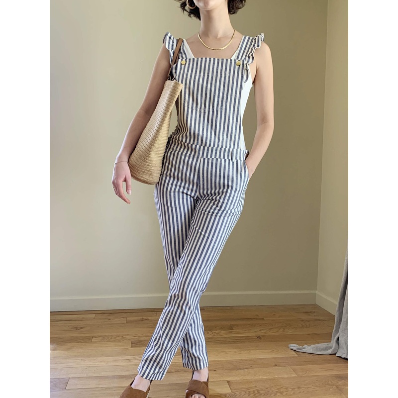 Georgette Cotton Overall – Ocean Stripes