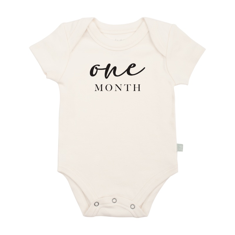 graphic bodysuit | one month milestone charcoal
