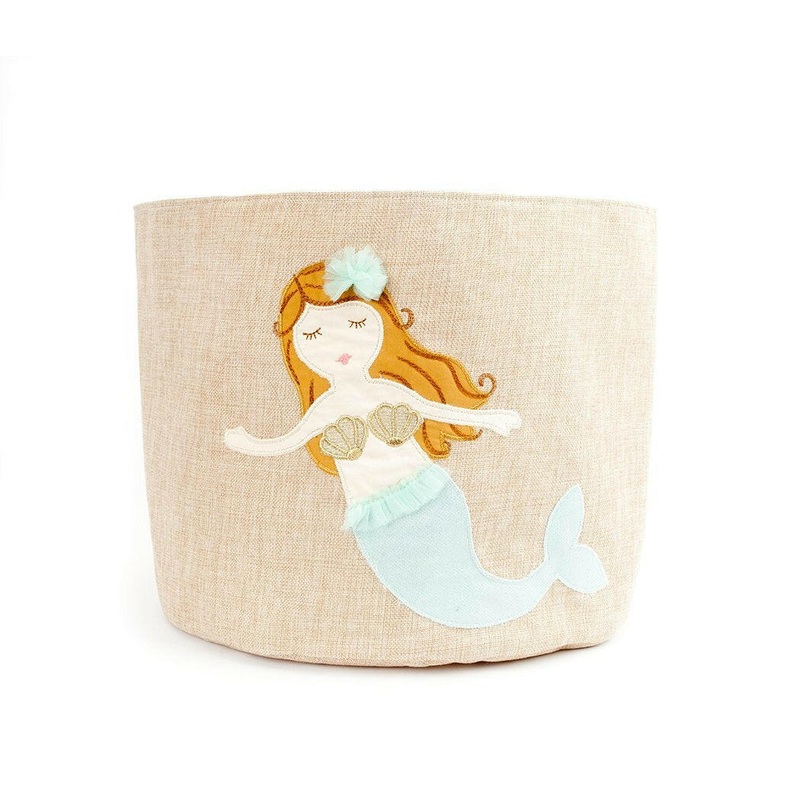 Mermaid Linen Toy Storage Bin|Linen