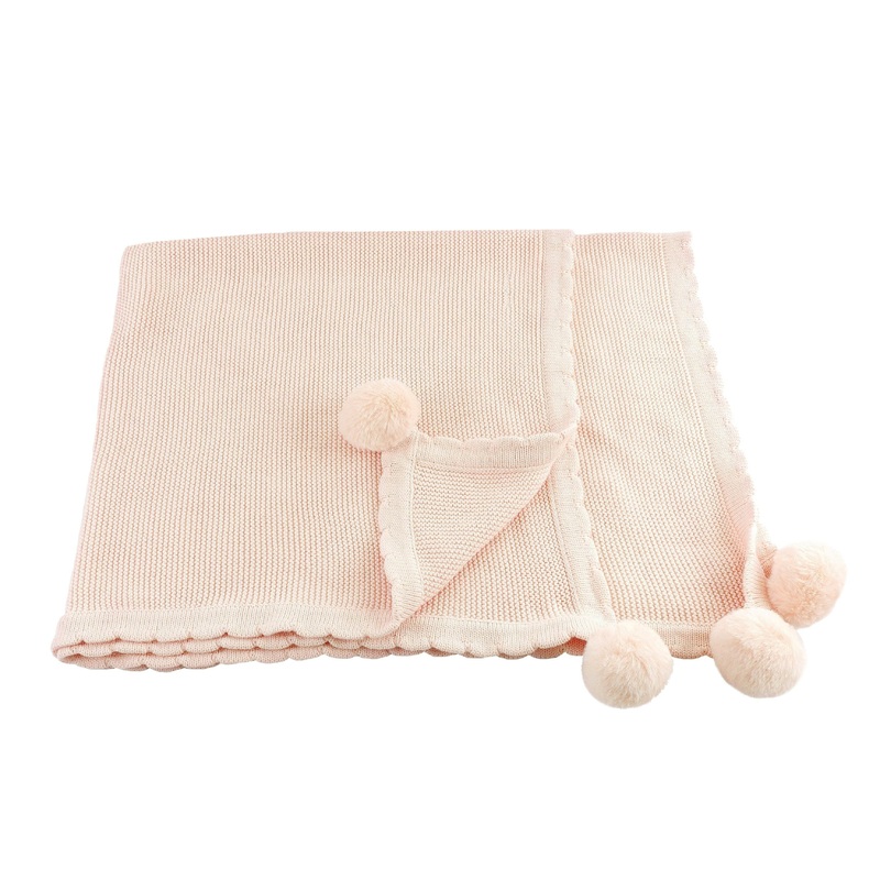 POM POM BLANKET – BLUSH PINK