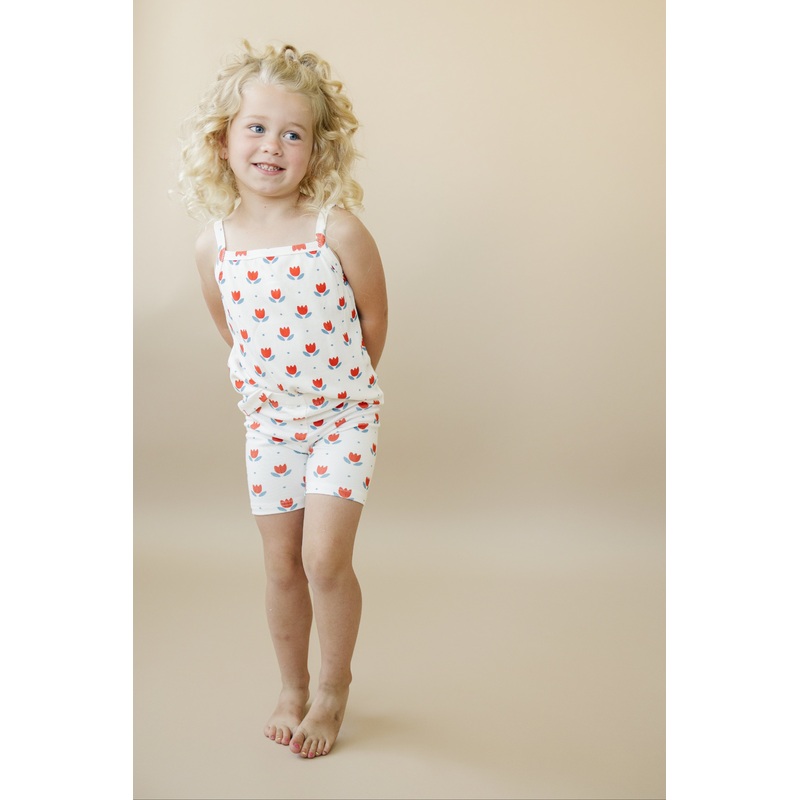 Red White & Blue Tulip Ribbed Bamboo 2pc Tank Set